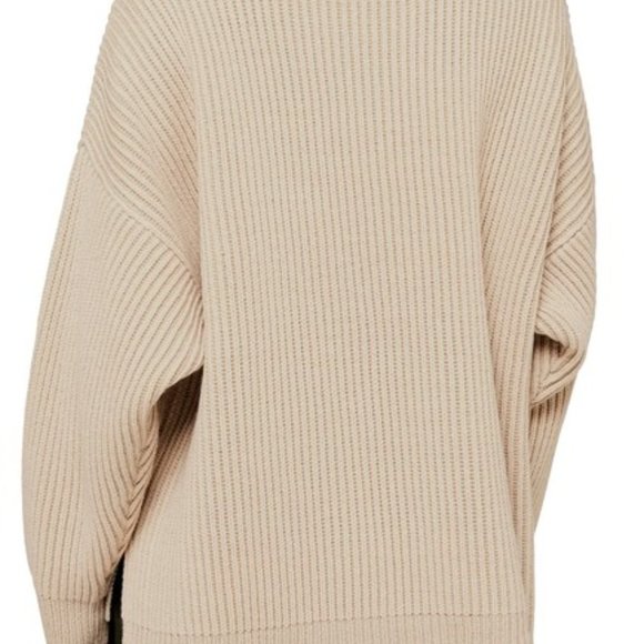 Topshop Mock Neck Oversized Knit Pullover Sweater - Picture 9 of 9